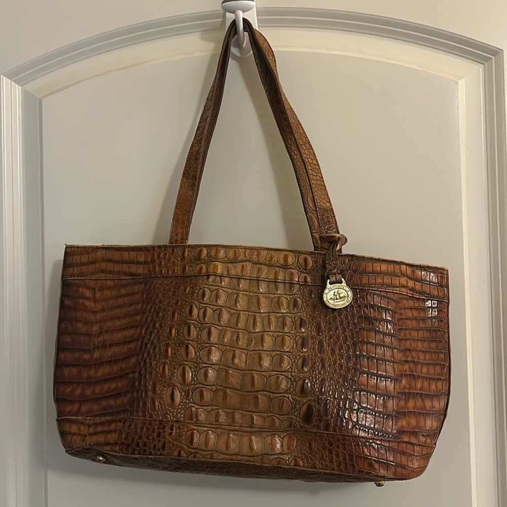 Vintage Brahmin East/West Bag Brown Croc